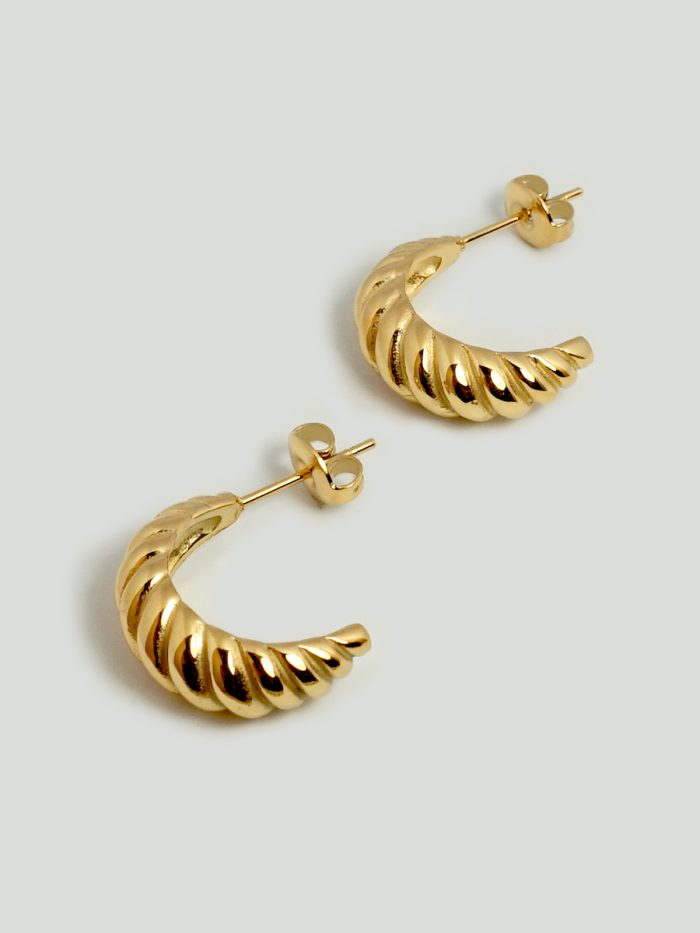 Dome Twined Earrings 'Elle' Gold