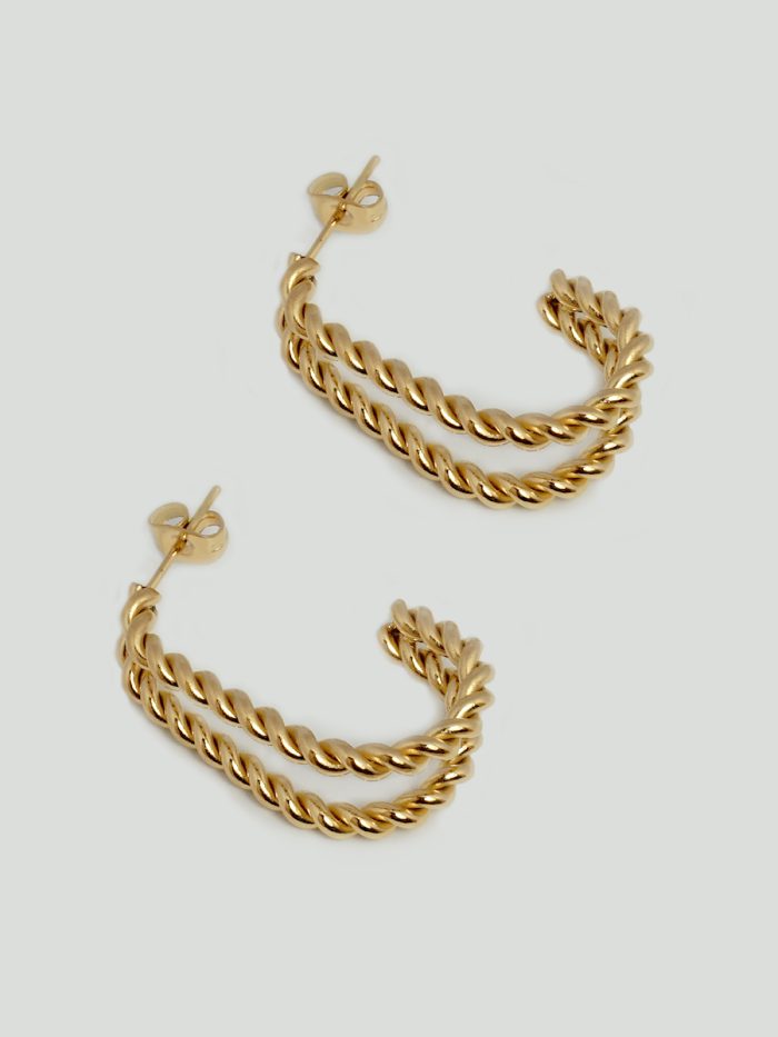 Double Rope Earrings Gold