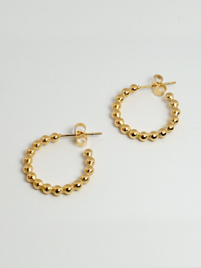 Beaded Medium Earrings Gold