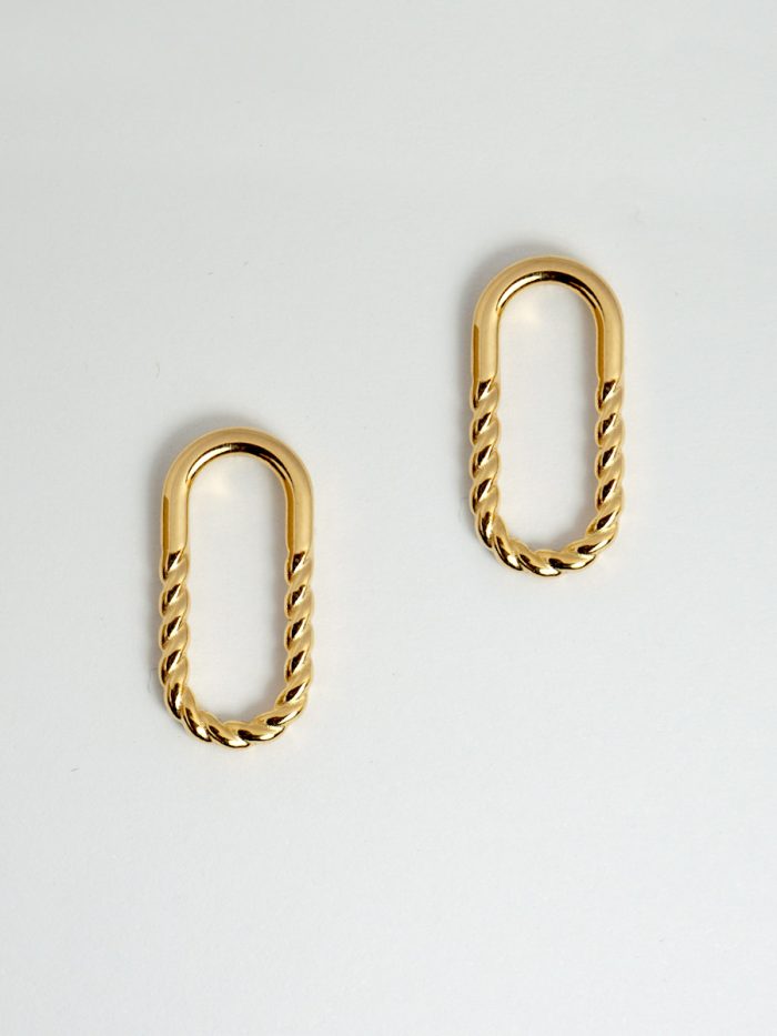 Twisted Stud Earrings Gold