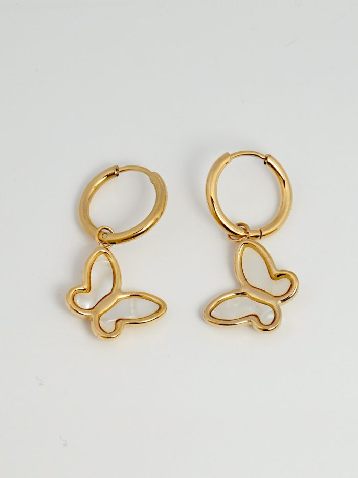 Hoops with Butterfly 'Lilly' Gold